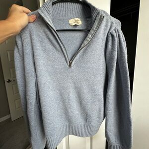 Universal Thread Light Gray Quarter-Zip Women's Sweater